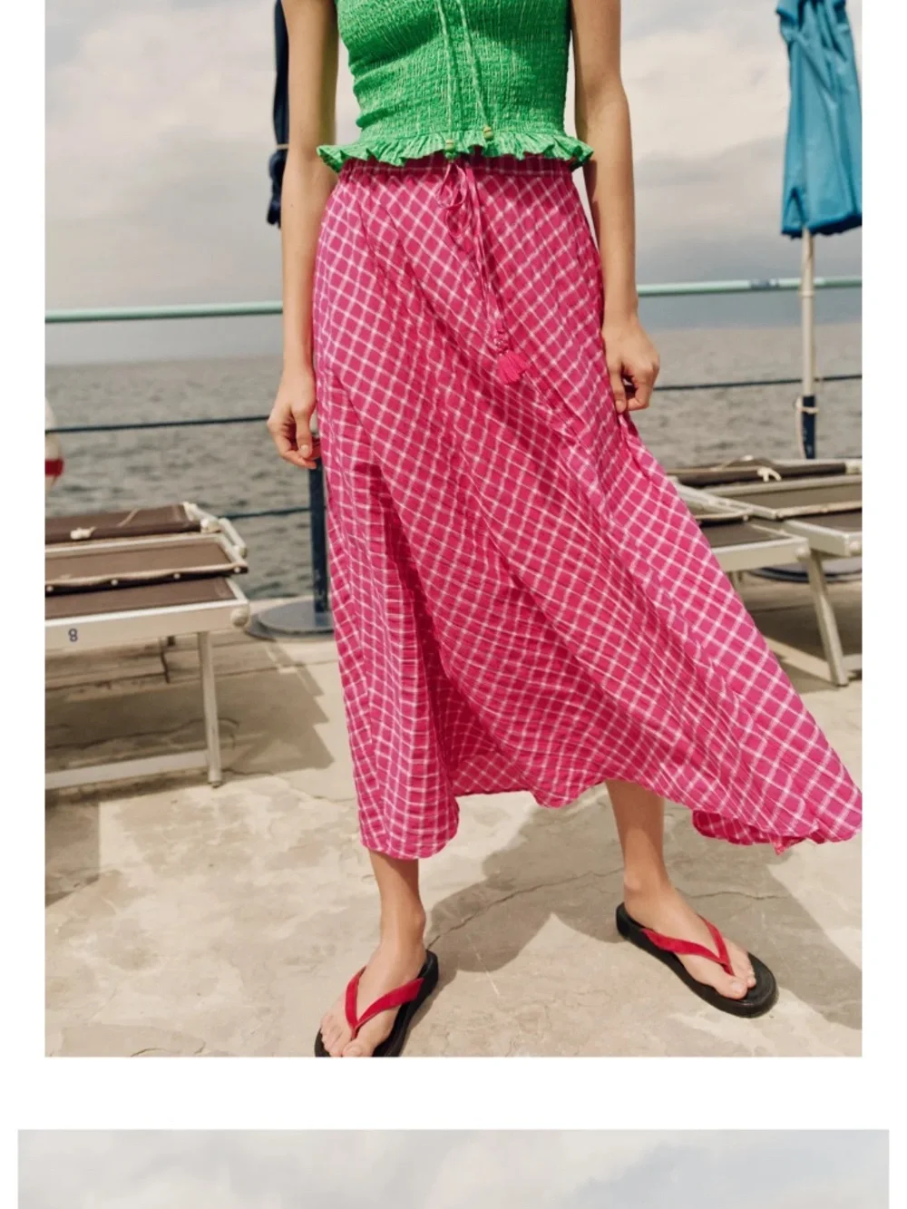 NWT Zara plaid pink midi skirt XS